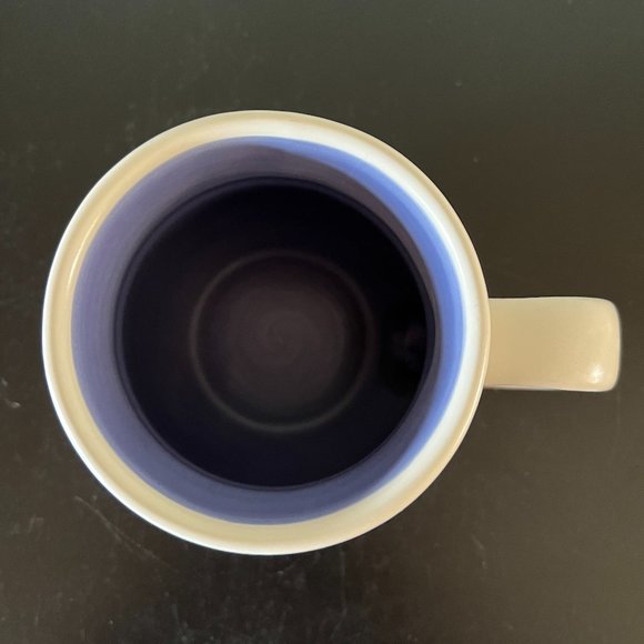 Set of 2 Pfaltzgraff Hand Painted RIO Stoneware Mug with Stripes in Hues of Blue - Picture 7 of 10